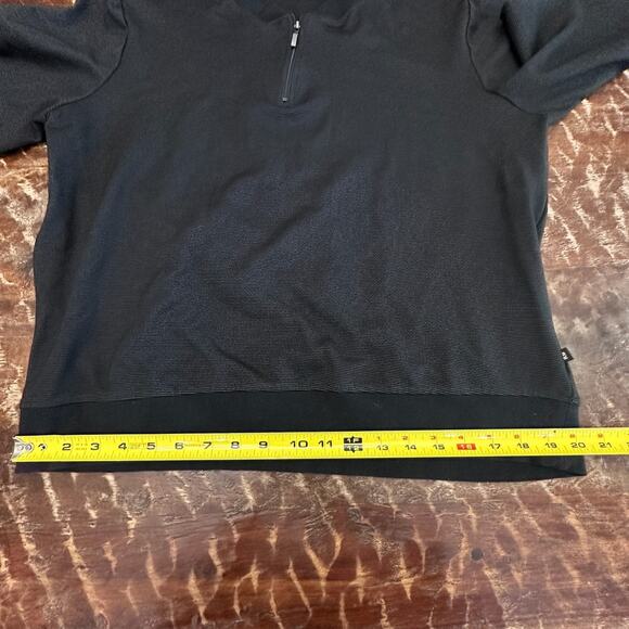 Robert Barakett XL Black Quarter Zip Textured Knit Pullover Sweater Stretch - Picture 5 of 10